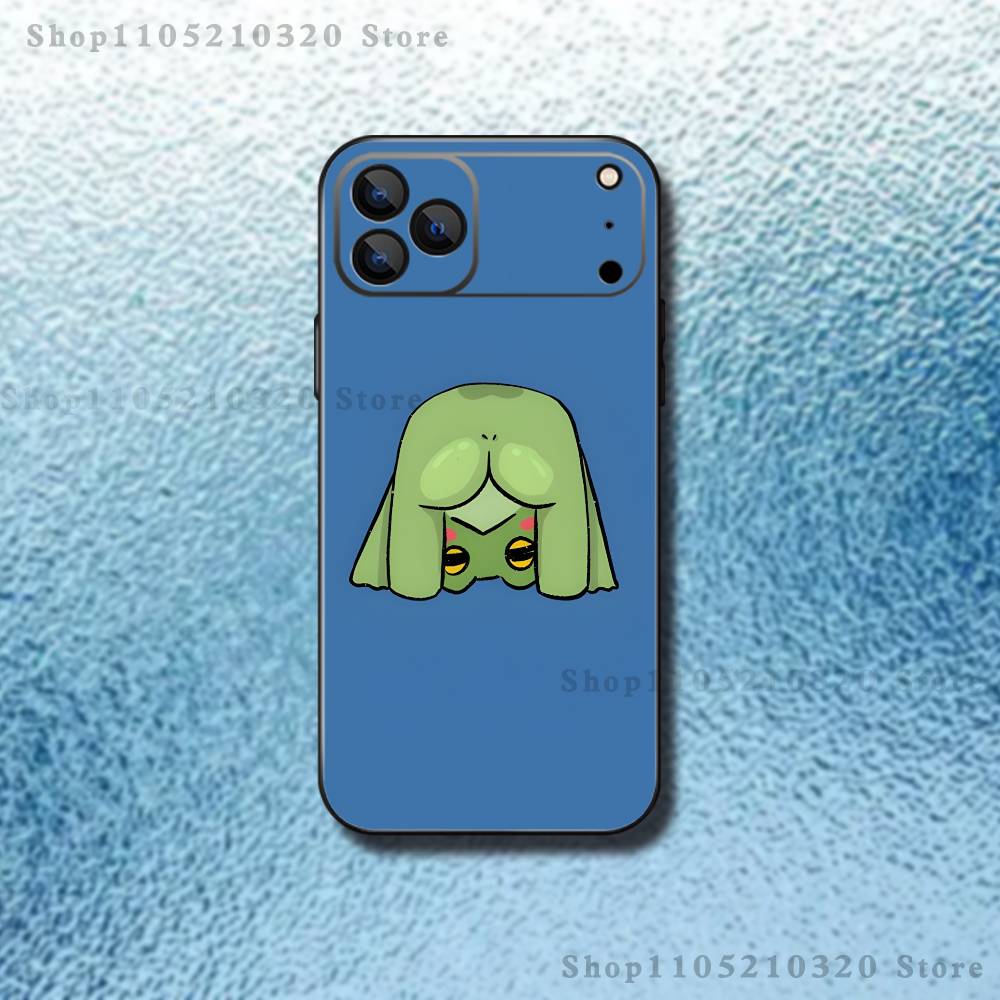 Frog Strawberry Cartoon Phone Case For iPhone 17,16,15,14,13,12,11,Pro Max,XSX,,XR,SE,Mini,8,7,Soft Silicone Black Cover