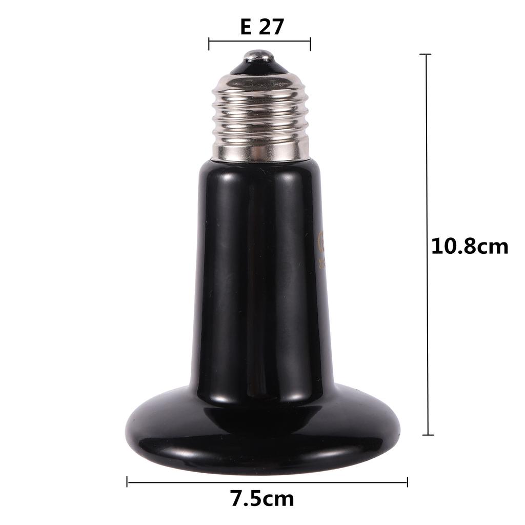 Domácí plaz Daleko infračervená keramická topná lampa 110V/220V Emitor tepla Žárovka 25W 50W 75W 100W 150W 200W Vytápění pro líhnutí zvířat