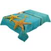 Starfish Butterfly Wood Grain Tablecloth Holiday Decor Waterproof Rectangular Tablecloths Wedding Decor Table Cover