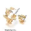 2 Fashionable and Elegant Flower Jewelry Sets, Metal Open Flower Bracelets, Rings, Accessories