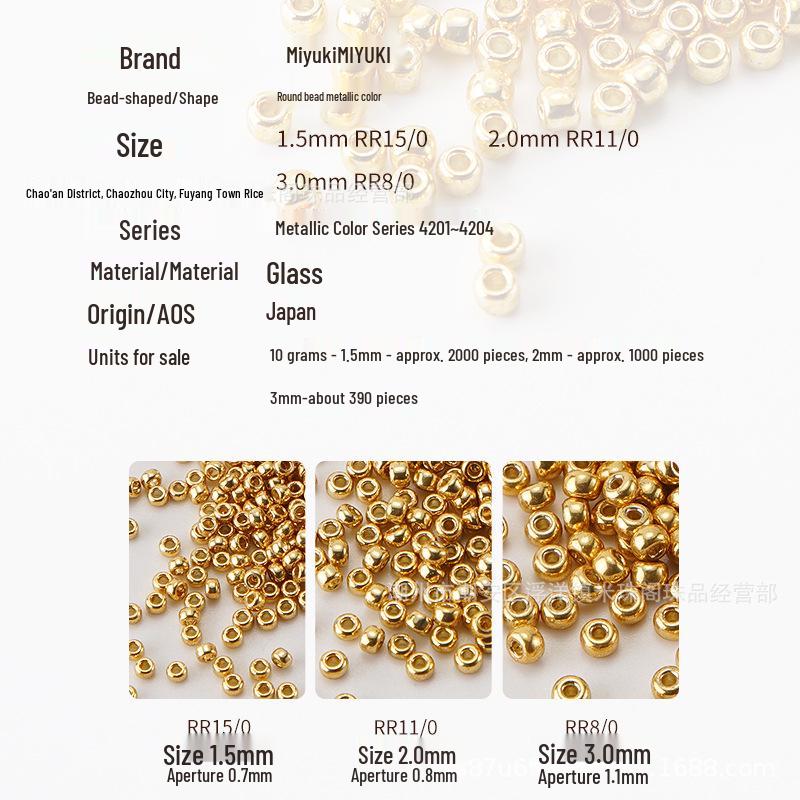 1.5mm-3mm Metallic Texture Miyuki Rice Beads for Embroidery DIY Accessories