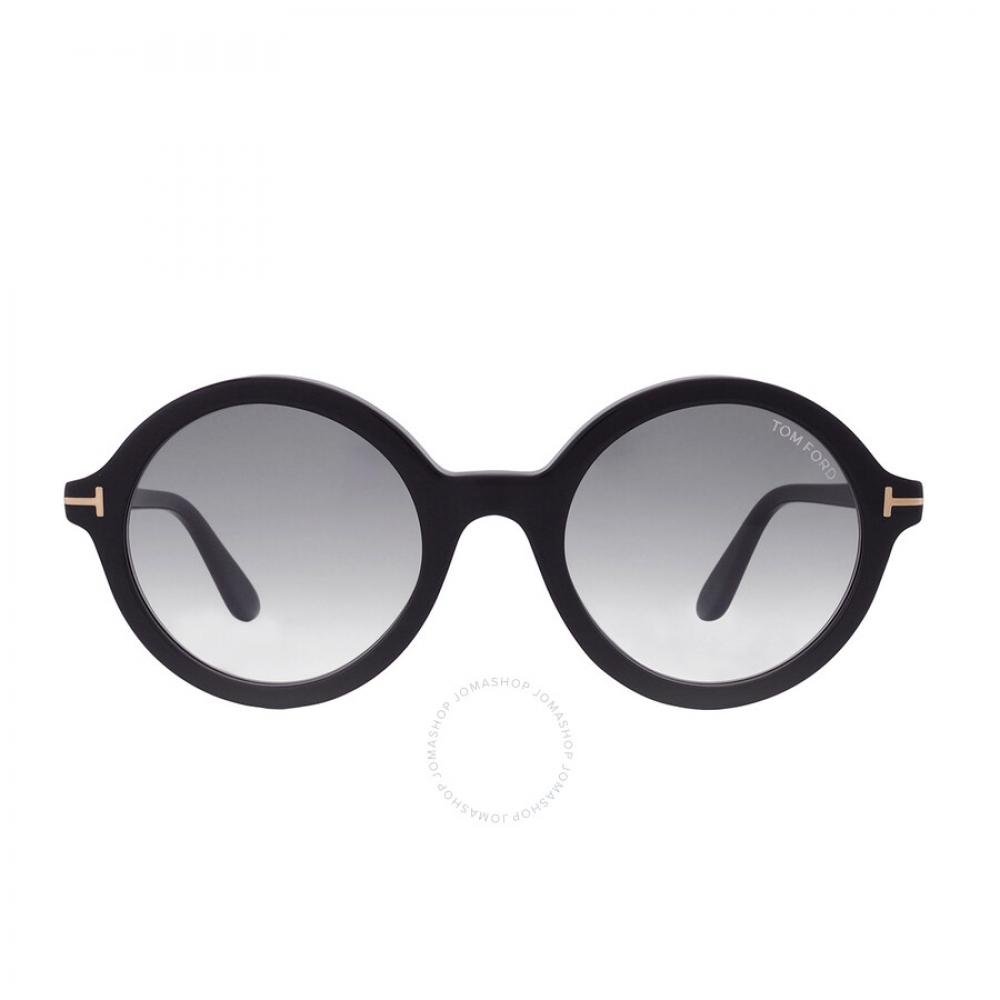 

Tom Ford Nicolette Smoke Round Ladies Sunglasses FT0602 001 52