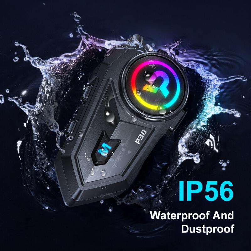 P30 Wireless JL6.0 Motorcycle Helmet Headset Music Interphone Cycling Bluetooth Headset Waterproof With Colourful RGB Lighting Wireless Headsets