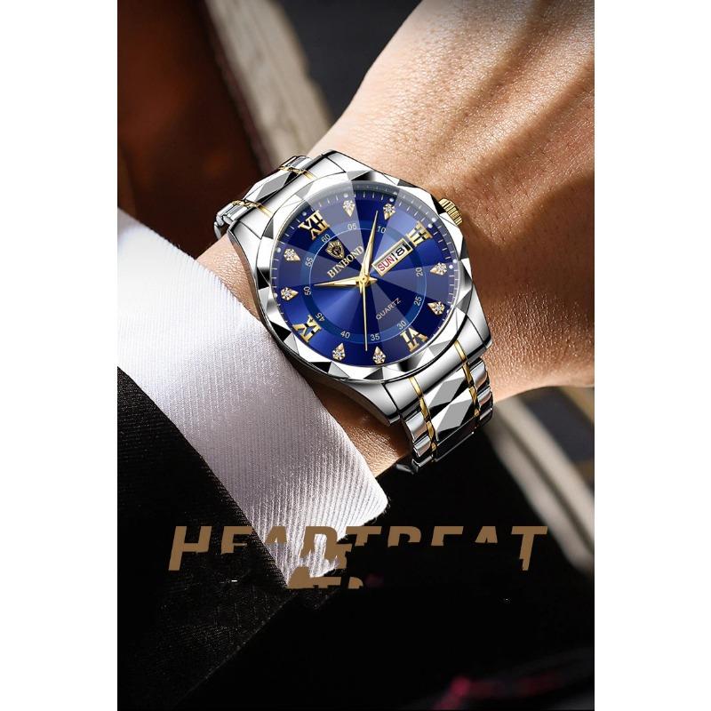 Top Brand Fashion Women's Watch Waterproof Luminous Watch Diamond Pointed Glass Double Calendar Trendy Casual Watch