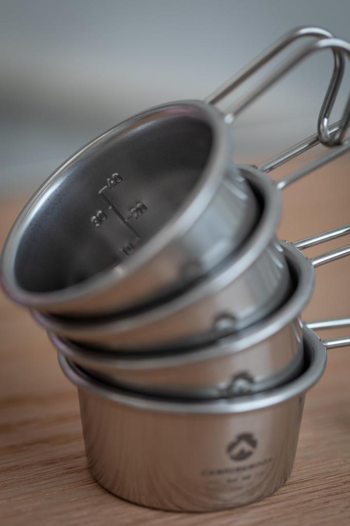 CAMPING MOON Camping Cups, Stainless Steel Mini Sierra Cups, Baby Sierra, 60ml, 4-Piece Set, S-050-4P