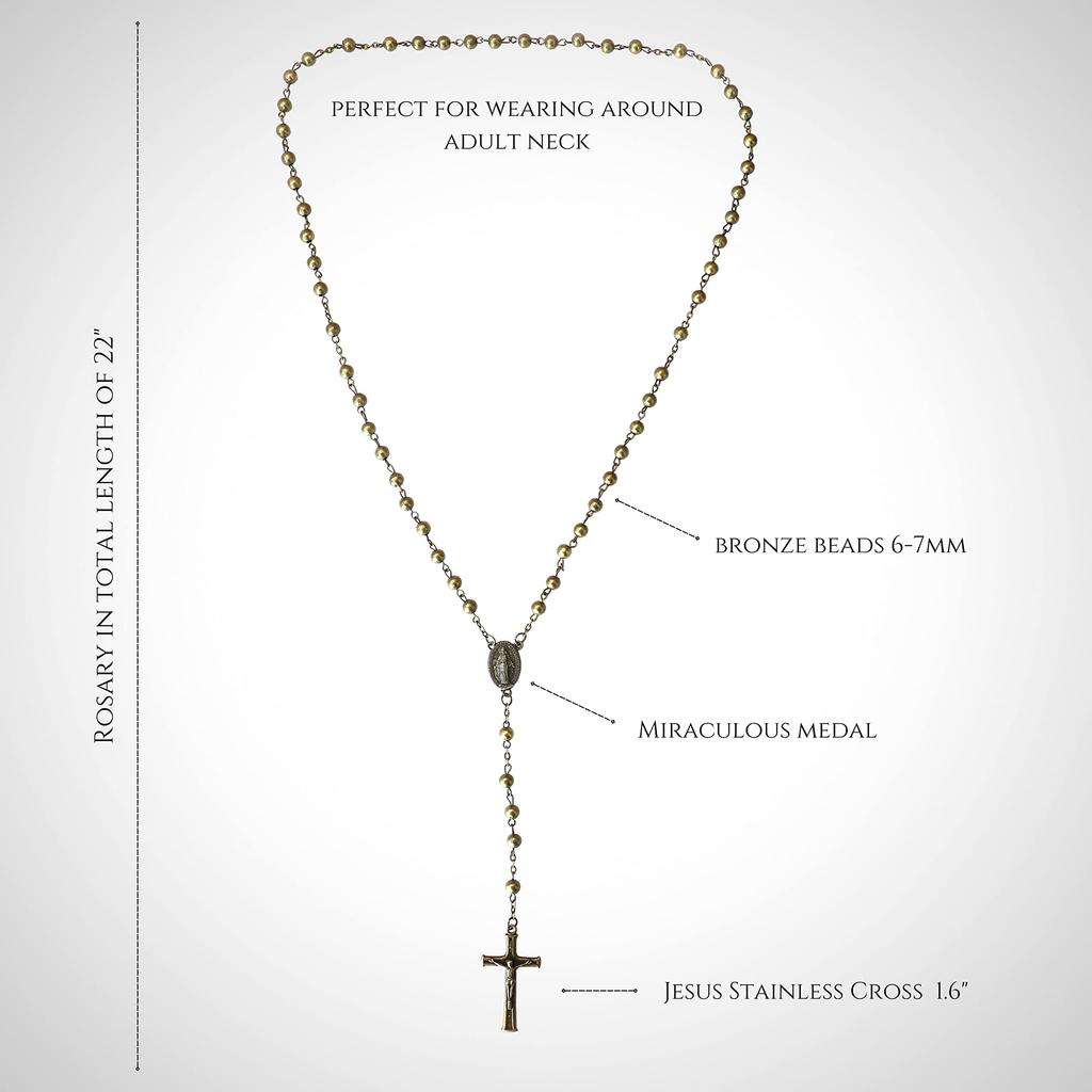 Nazareth Store Metal Bead Combat Rosary Necklace