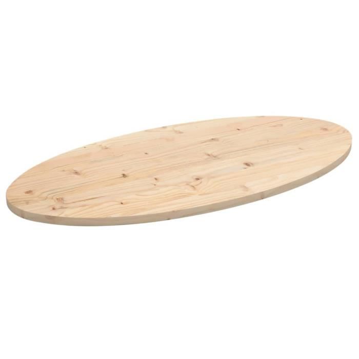 VidaXL Table Top 90x45x2.5 Cm Solid Pine Wood Oval 824325