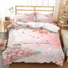Pink Floral Duvet Cover Japanese Cherry Blossoms Theme Bedding Set Spring Romantic Quilt Cover For Girl Quilt Cover Set