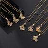 Trendy Zircon Butterfly Pendant Necklace For Women Small Collarbone Chain With Colorful Zirconia