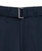 NOIRER Belted Wool Flare Slacks (Navy)