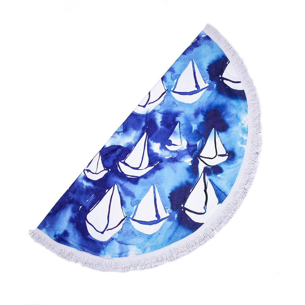 Anemoss Sailboat Round Beach Towel