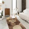 Tapis à poils longs motifs galets chocolat 120x170