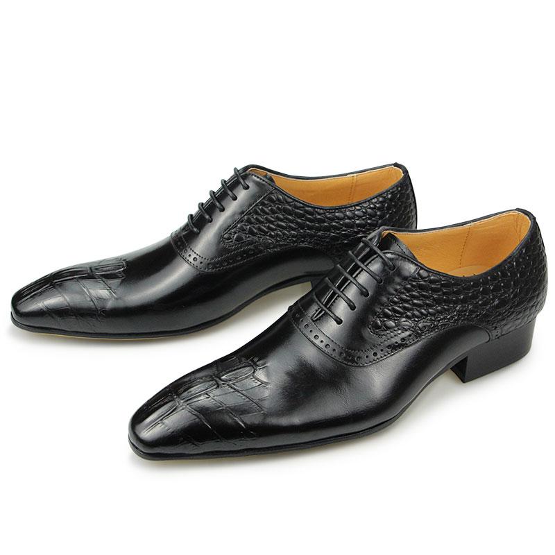 Fashion Factory Men Shoes Genuine Leather Handmade Lace Up Oxford Dress Wedding Business Office Luxury Printing Customized Fashion Shoe