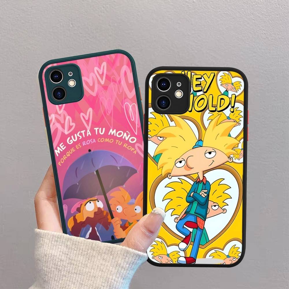 H-Hey A-Arnold Helga Bonito Matte Protective Case For IPhone 16 15 14 13 12 11 Pro Max X XS MAX Protection Case