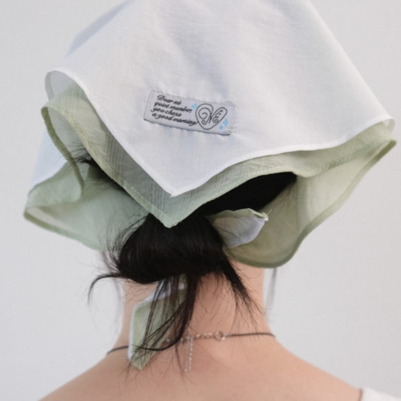 ne Rory Layered Scarf (white+light green)