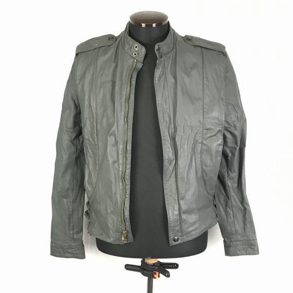 J Walden Leather Riders Jacket 40 Gray Full-Zip Lined(USED)