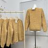 Preppy Floral Yellow Mixed-Color Knit Cardigan Coat for Women - 2025 Spring/Autumn Collection