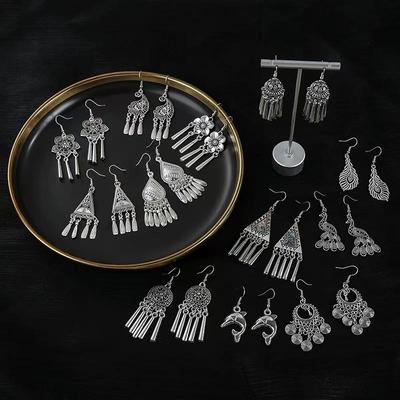 Retro Ethnic Tassel Dangle Earrings - Vintage-Inspired Literary Style