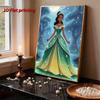 Disney Pearl Painting Princess Tiana Green Gold Gradient Skirt Creative 5D Exquisite Landscape Sparkling Craft Home Wall Decor DIY Handmade Gift