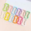 Zinc Alloy Bone Keychain Decoration Spring Operated Clasp Available In 6 Playful Color Options