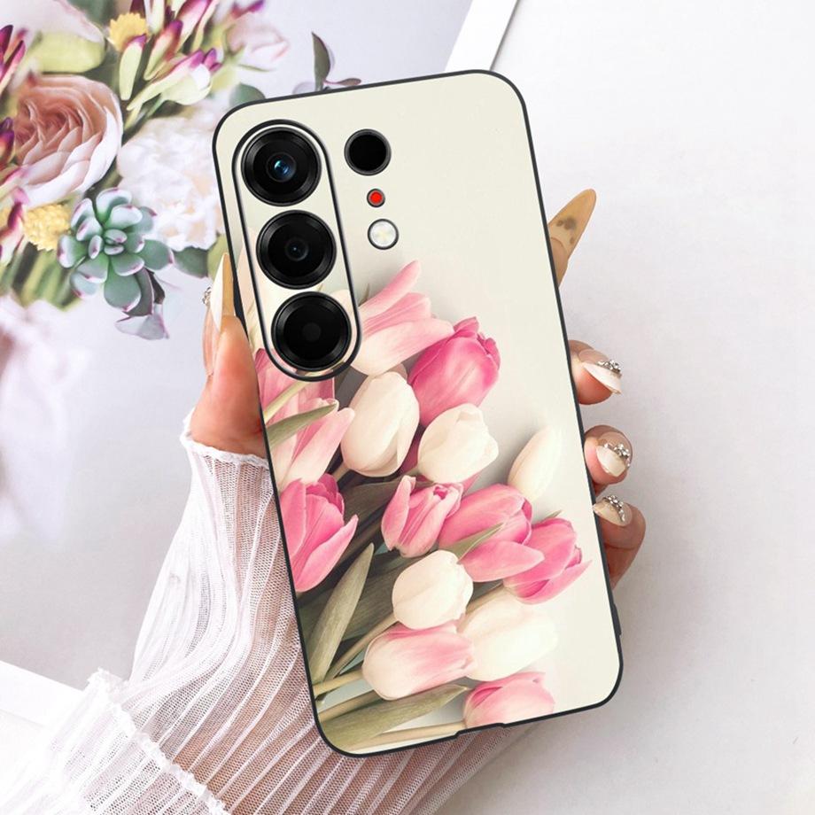 Flower Cartoon Fashion Design Phone Case For Tecno Camon 50 4G CN5 Camon50 Funda Soft Lisquid Silicone Shockproof Back Cover