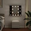 Mirror Cabinet with Shelf Black Oak Effect 70 x 16.5 x 60 cm