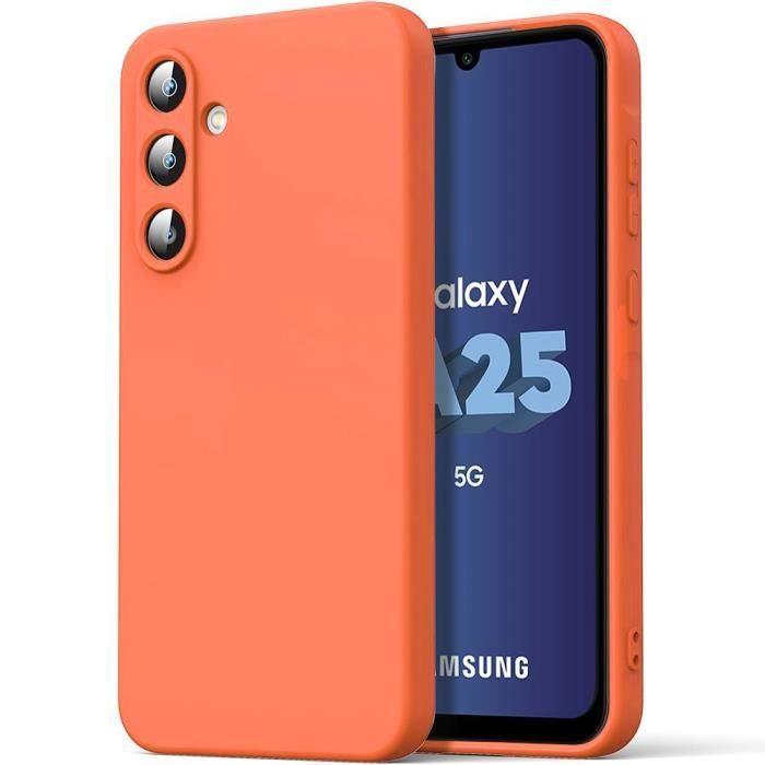 Coque de protection - Samsung - Galaxy A25 5G - Silicone Liquide - Ultra Slim - Orange