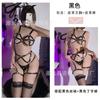 Sexy Lingerie Sexy Three-point Tights Bra Panties Black Bra Legs Bundled Leather Uniform