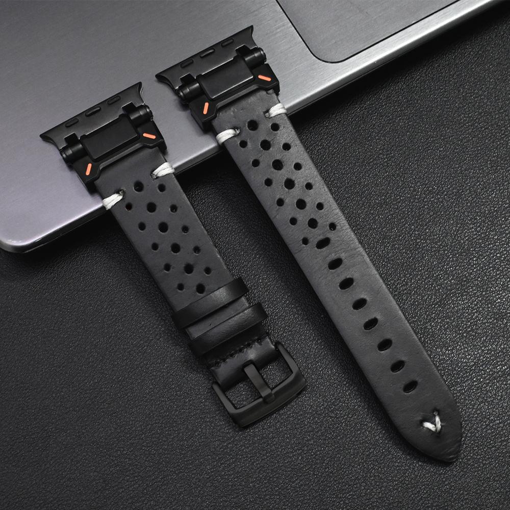 Luxury Leather Band for Apple Watch Ultra 3 49mm 11 46mm Bracelet for iWatch ultra 2 49MM Series 9 8 7 se 6 45mm 44mm Watchband