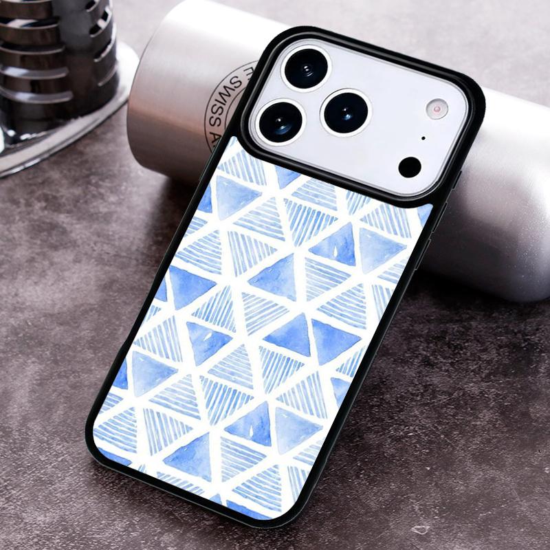 Watercolor Triangle Pattern Phone Case For iPhone 17,16e,15,14,13,12,11,Mini,Pro,MAX soft Silicone Cover