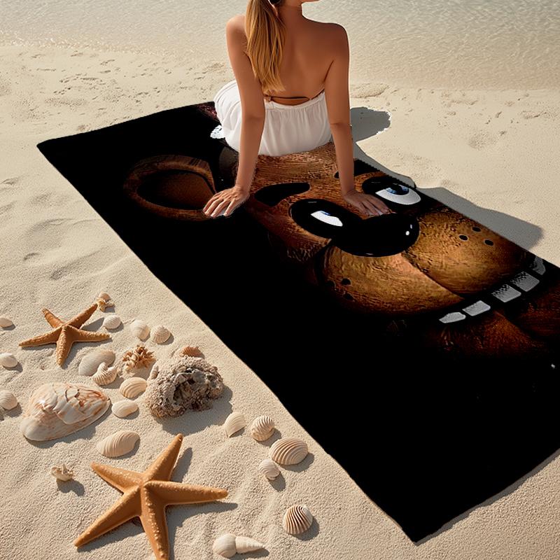 Freddy Bear Fashion Beach Towel: Ideal for Summer Adventures Soft, Absorbent and Quick Drying Suitable for Swimming and Bathing