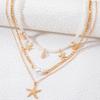 Beaded Necklace Beach Imitation Pearl Necklace Starfish Shell Retro Vacation Niche Multi-layer Necklace Women