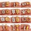 3PCS Cute Tulip Flower/Bow/Four Leaf Clover Charms for Jewelry Making Stainless Steel Star Pendant DIY Bracelet Necklace Earring