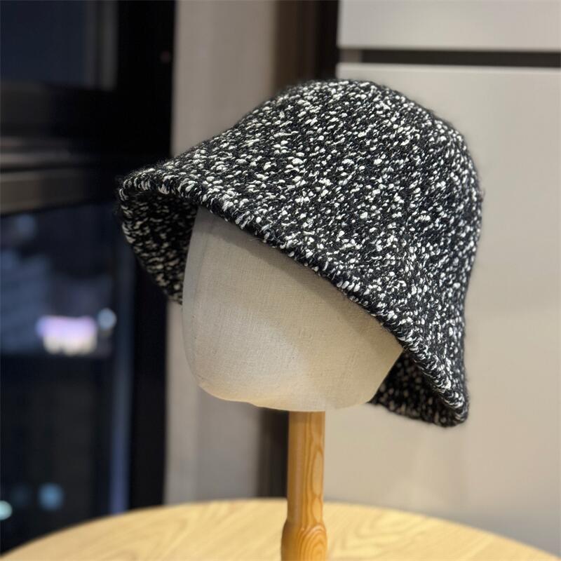 Retro Fisherman Hat Children Autumn and Winter Versatile Warm Ear Protection Bucket Hat Plain Face Covering Plush Basin Hat Tide