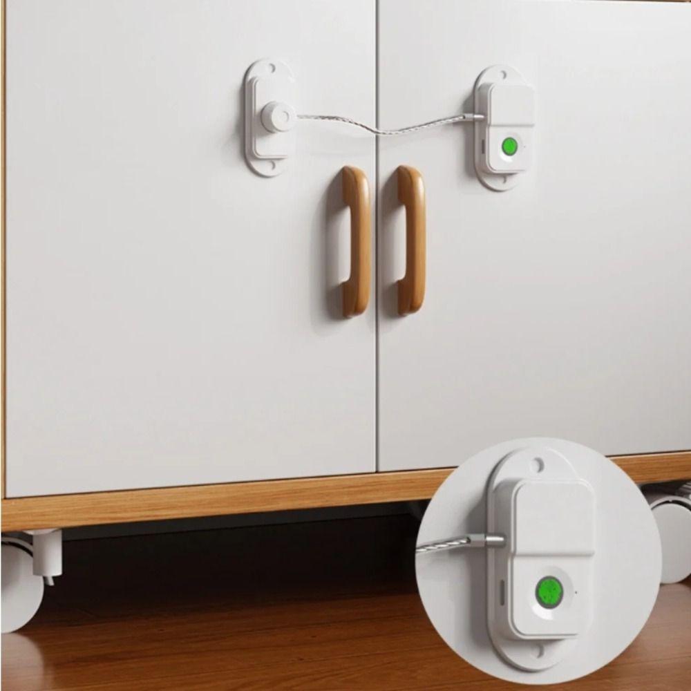 Intelligent Spärr Barnsäkerhetslås Rostfri Kabel Kylskåpslås Dörrlås Hemsäkerhet