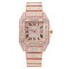 Popular fashion hot sale calendar square full of diamonds women's watch women's watch quartz Roman pattern full of stars