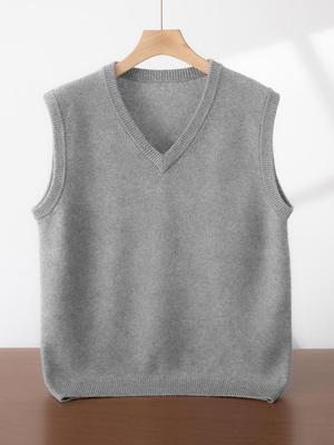 Vielseitige Kaschmir-Strickweste für Herren - Warm, Modisch, Ärmelloser Cardigan für Herbst/Winter