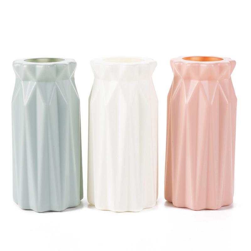 1 Pcs Nordic Flower Vase Imitation Ceramic Plastic Flower Vase Living Room Desktop Decoration Wedding Centerpiece Arrangement