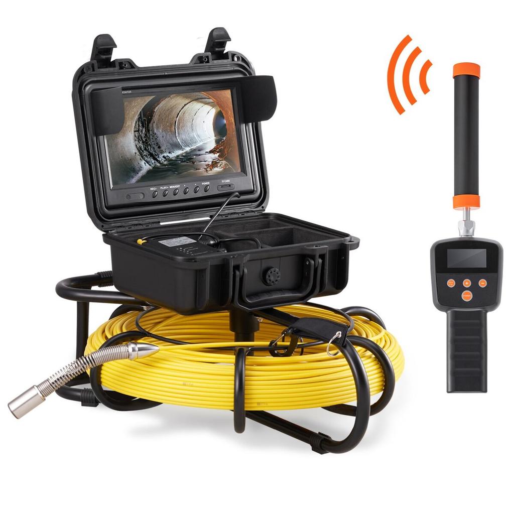 Kanalinspektionskamera Rohrinspektionskamera mit 512Hz Sonde 9 Zoll 720p Bildschirm 300 Fuß