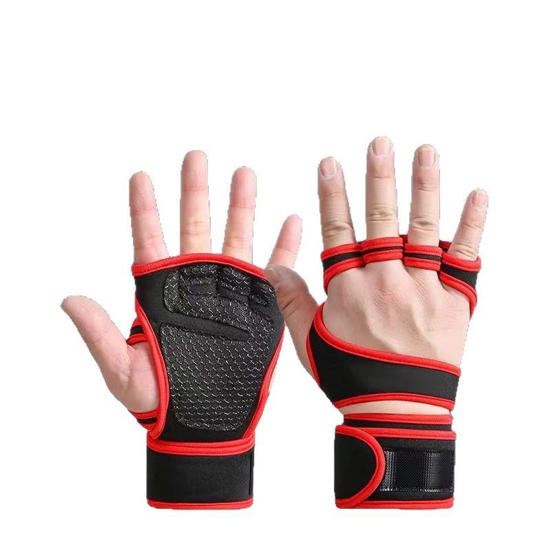 Gripper Weight Lifting Gloves with Wrist Wraps Extra Grip Padding Anti-slip Protective Palm for Gym Fitness Cross Training