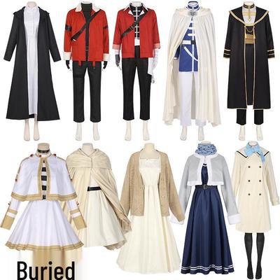 Manpinshang Frieren Cosplay Set: Kostým, Elfí uši, Doplňky pro mága
