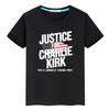 Charlie Kirk FREEDOM print 100%Cotton Tops Anime Short t shirt for kids boy 10year Halloween cartoon Tees y2k kids clothes girls