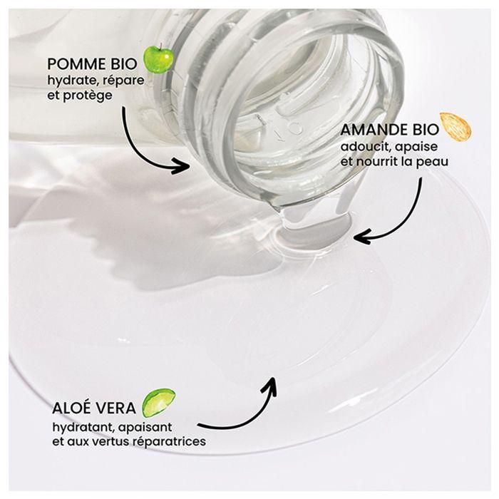 Shampoing doux bio 400 mL, usage quotidien, à base de fruits antigapi bio, pomme, PULPE DE VIE