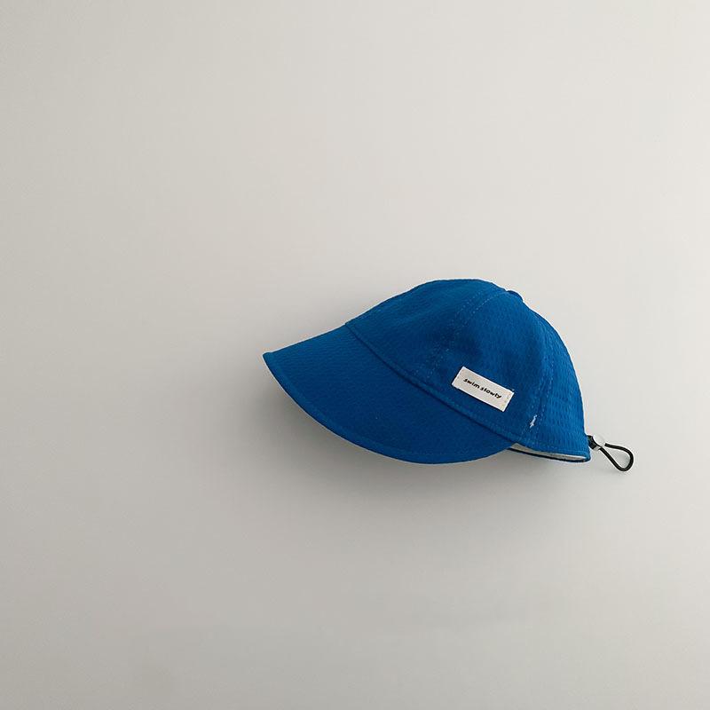 Children's Large Shade Hat Spring and Autumn Boys and Girls Concave Drawstring Fisherman Hat Collapsible Cap