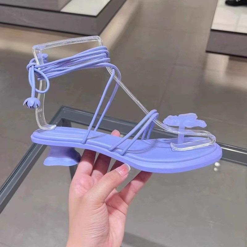 Fashion Women's Sandals Sexy Clip Toe-foot Nude Straps for Women's Shoes Summer New Beige Butterfly Low Heel Comfortable Sandals