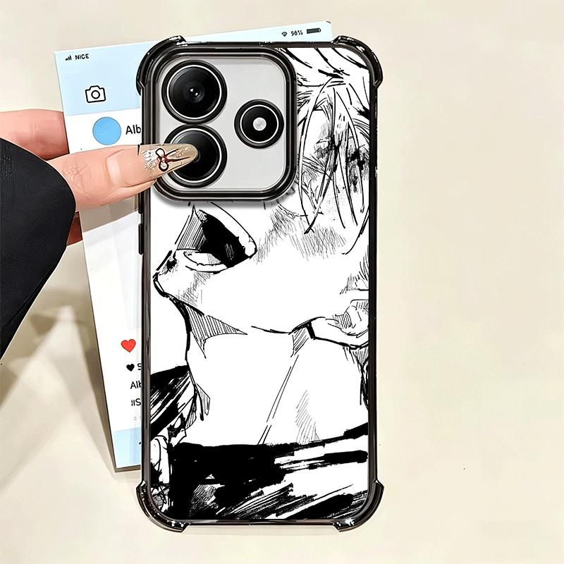 Cool Black JUJUSU Anime Soft Phone Case For Xiaomi Poco X7 X8 Pro Max X6 X5 X3 F8 Ultra F7 M8 M7 M5S Redmi 15C 15A 15 14C 13C 12