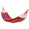 Outdoor Single Rainbow Stripe Hammock Canvas Cotton Swing Anti‑rollover Hammock for Travel Camping