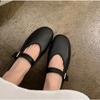 Spring and Autumn Soft Sheepskin Single Shoes Women's New Flat Bottom Buckle Straps Mary Jane Pumps Shoes Woman's Grandma Shoes