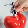 Bicuzat Red Heart Shaped Soap Dispenser with Plastic Pump, Refillable Lotion Soap Bottle, Lotion Bottle, Hand Soap Dispenser, Home Decoration