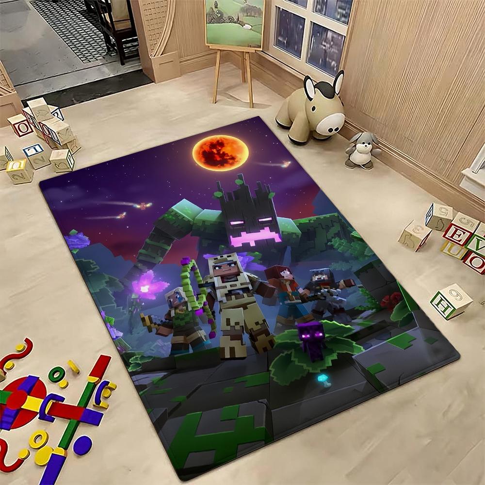 Minecraft Blood Moon Adventure Rectangular Rug Nonslip Thick Carpet For Living Room Bedroom Office Home Decor Memorial Gift